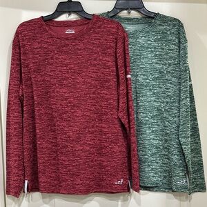 BCG Red and Green Patterned Long Sleeve Tees